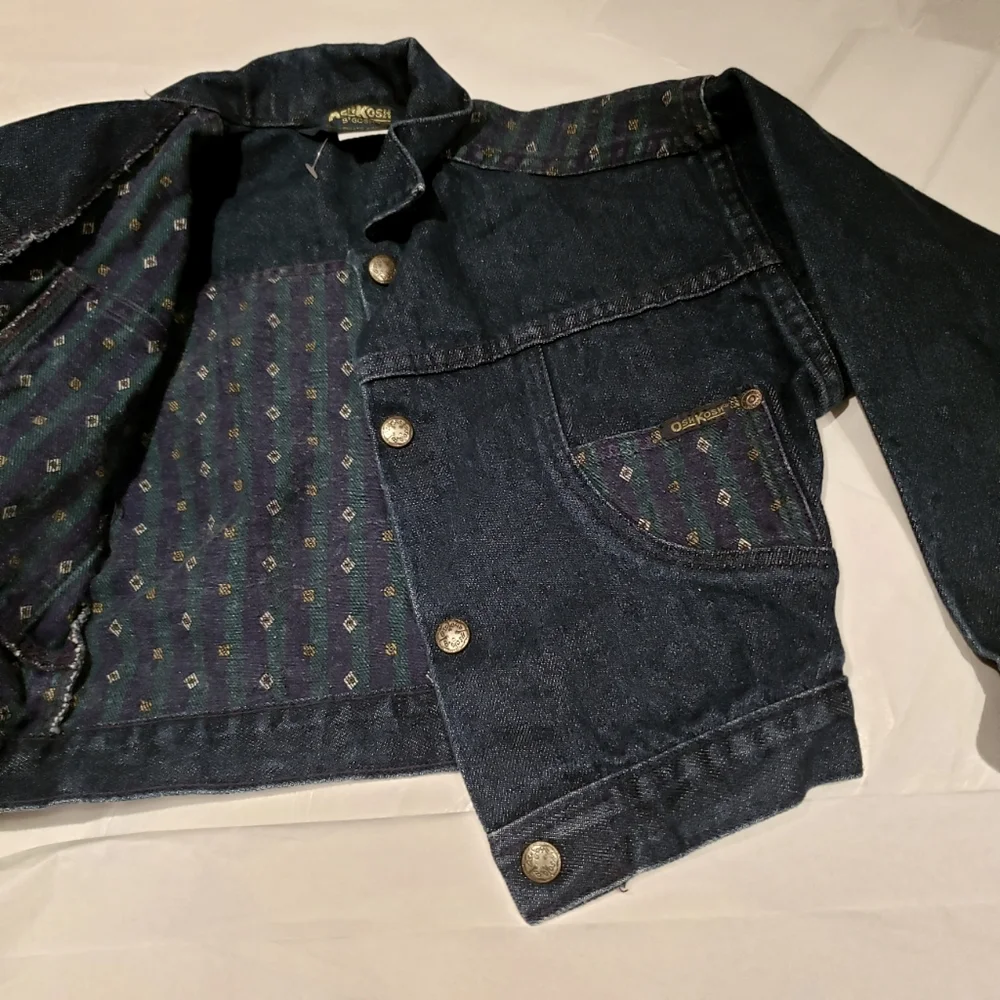 New Genuine Kids OshKosh'Bgosh Navy Denim Jean Jacket NWOT Toddler Girl USA